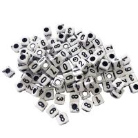Acryl Perle, Quadrat, DIY & Emaille, keine, 6x6mm, ca. 3100PCs/Tasche, verkauft von Tasche