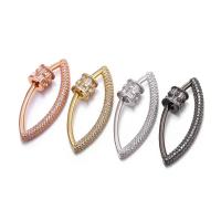 Brass Screw Clasp plated micro pave cubic zirconia Sold By PC