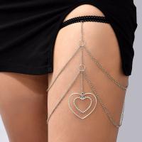 Zinc Alloy Leg Chain silver color plated fashion jewelry & for woman nickel lead & cadmium free 40-70cm Sold By PC