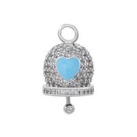 Cubic Zirconia Micro Pave Brass Pendant plated micro pave cubic zirconia & enamel Sold By PC