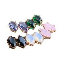 Crystal Pendants with Brass Hexagon gold color plated Unisex & faceted Sold By PC