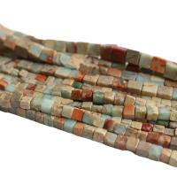 Shoushan Stone Bead, Kub, polerad, DIY & olika storlek för val, blandade färger, Såld Per Ca 39 cm Strand