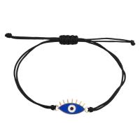 Evil Eye smykker armbånd, Terylene Cord, med Zinc Alloy, forgyldt, Justerbar & mode smykker & Unisex & forskellige stilarter for valg, flere farver til valg, Længde 4-11 inch, Solgt af PC