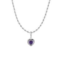Cubic Zirconia Micro Pave 925 Sterling Silver Pendant with Spinel Heart platinum plated & micro pave cubic zirconia & for woman Length Approx 17.7 Inch Sold By PC