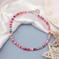 Glass Seed Beads Necklace Seedbead with Polymer Clay & Shell & Zinc Alloy with 2.76inch extender chain fashion jewelry & for woman nickel lead & cadmium free Length Approx 17.32 Inch Sold By PC