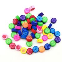 Polymer Clay Gyöngyök, Lapos kerek, DIY, kevert színek, 10mm, Kb 1000PC-k/Bag, Által értékesített Bag