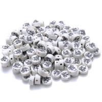 Polymer Clay Beads Flat Round & DIY white 10mm Sold By Bag