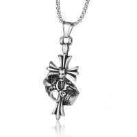 Titanium Steel Pendants Cross anoint punk style & for man Sold By PC