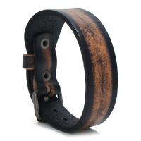 Cowhide Bracelet with Zinc Alloy Round fashion jewelry & for woman Sold By PC