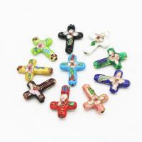 Cloisonne Beads with Brass Cross DIY Sold By PC