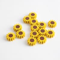 Wood Beads Schima Superba Sunflower DIY yellow 22mm Approx Sold By Bag