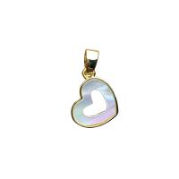 Natural White Shell Pendants Brass with White Shell Heart gold color plated for woman & hollow white nickel lead & cadmium free 13.40mm Sold By PC