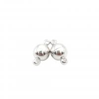 Brass Magnetic Clasp Round platinum color plated DIY Sold By PC