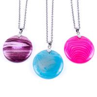 Pingentes de joias de ágata, Roda plana, para mulher, Mais cores pare escolha, 30x30mm, vendido por PC
