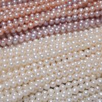 淡水養殖の真円真珠, 天然有核フレッシュウォーターパール, ラウンド形, DIY, 無色, 6-7mm, で販売される 約 14.2 インチ ストランド