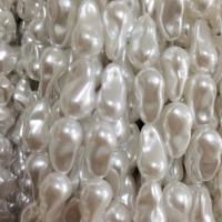 Abalorios de Plastico ABS , Perlas de plástico ABS, Barroco, Bricolaje, Blanco, 13x23mm, Vendido para aproximado 14-15 Inch Sarta
