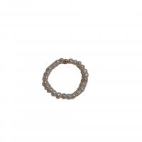 Édesvízi gyöngy Finger Ring, arany színű aranyozott, a nő, fehér, 3-4mm, Által értékesített PC