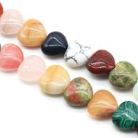 Koraliki z kameniem szlachetnym, Kamień szlachetny, Serce, obyty, DIY & do wyboru różne materiały, dostępnych więcej kolorów, 16mm, sprzedawane na około 7.1 cal Strand