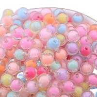 Gyöngy gyöngy Akril gyöngyök, Kerek, színes bélelt, eltérő mennyiség a választáshoz & DIY, kevert színek, 10mm, Által értékesített Bag