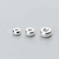 925 Sterling Sølv Prop Beads, du kan DIY, sølv, 7.50x7.50x4mm, Solgt af PC
