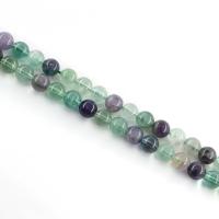 Fluorit Beads, Farverige Fluorite, Runde, poleret, forskellig størrelse for valg, flerfarvede, Solgt Per Ca. 15 inch Strand