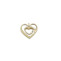 Natural White Shell Pendants, Brass, with White Shell, Heart, 18K gold plated, micro pave cubic zirconia & hollow, 11.50x11mm, Sold By PC