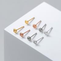 925 Sterling Silver Earring Post, plated, DIY, more colors for choice, 12.50x4mm, Sold By Pair