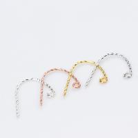 925 Sterling Silver Hook Earwire, plated, DIY & flower cut, more colors for choice, 15x0.80mm, Sold By Pair