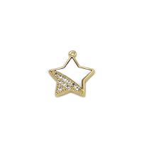 Natural White Shell Pendants Brass with White Shell Star 18K gold plated micro pave cubic zirconia Sold By PC