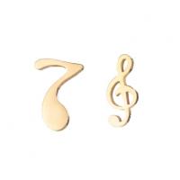 Asymmetric Earrings 304 Stainless Steel Music Note Vacuum Ion Plating fashion jewelry & for woman Sold By Pair