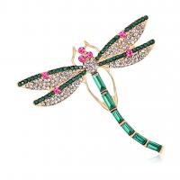 Rhinestone Brooch Zinc Alloy Dragonfly gold color plated Unisex & with rhinestone mixed colors nickel lead & cadmium free Sold By PC