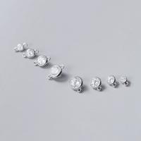 925 Sterling Silver Slider Beads Round DIY  & micro pave cubic zirconia Sold By PC