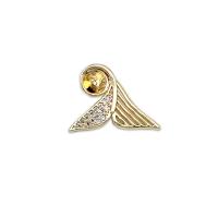 Brass Peg Bail Mermaid tail 18K gold plated & micro pave cubic zirconia Sold By PC