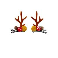 Christmas Hair Clip Plastic with Cloth Christmas Design & for woman Sold By PC