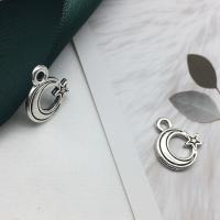 Zinc Alloy Hollow Pendants Moon and Star antique silver color plated DIY Sold By Lot