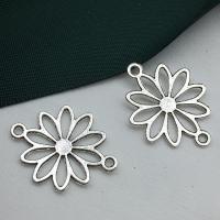 Flower Zinc Alloy Connector antique silver color plated DIY & hollow Sold By Lot