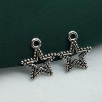 Zinc Alloy Star Pendant antique silver color plated DIY & hollow Sold By Lot