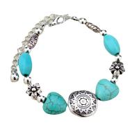 Fashion Turquoise Bracelets Zinc Alloy with turquoise fashion jewelry & Unisex nickel lead & cadmium free Length Approx 7.09 Inch Sold By PC
