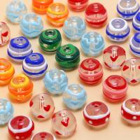 Grbavim lampwork perle, Krug, možete DIY, više boja za izbor, 11x12mm, Prodano By PC