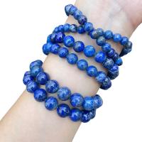 Natural Lapis Lazuli Beads Round & for woman blue Length 7.5 Inch Sold By PC