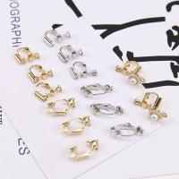 Brass Clip On Earring Finding plated Unisex Approx Sold By Bag