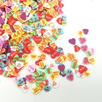 البوليمر كلاي كابوشون, قلب, ديي, الألوان المختلطة, 10mm, تباع بواسطة حقيبة