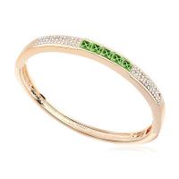 Zinc Alloy Bangle with Austrian Crystal Ellipse Plating champagne gold for woman & faceted nickel lead & cadmium free Sold By PC