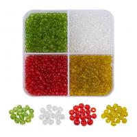 Glasperlen Perle, mit Kunststoff Kasten, rund, DIY, gemischte Farben, 73x69x24mm, ca. 1000PCs/Box, verkauft von Box
