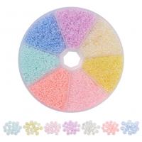 Blandet Glass Seed Beads, Glas Seed Beads, med Plastboks, du kan DIY, blandede farver, 99x15mm, Ca. 7000pc'er/Box, Solgt af Box