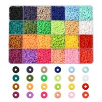 Polymeeri Savi Cabochon, Polymer Clay, kanssa Muovinen laatikko, Litteä pyöreä, tee-se-itse, enemmän värejä valinta, 190x135x18.50mm, N. 8400PC/laatikko, Myymät laatikko