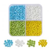 Gemengde Glass Seed Beads, Glas rocailles, met Plastic Box, DIY, meer kleuren voor de keuze, 73x69x24mm, Ca 1000pC's/box, Verkocht door box