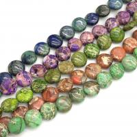 Gemstone smykker perler, Natursten, Flad Rund, du kan DIY & forskellige materialer til valg, 10mm, Solgt Per Ca. 38 cm Strand
