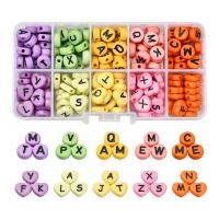 Koraliki akrylowe alfabet, Akryl, ze Plastikowe pudełko, DIY & z listu wzór, mieszane kolory, 130x65x23mm, około 200komputery/Box, sprzedane przez Box