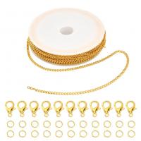 Iron Jewelry Finding Set with plastic spool & Zinc Alloy plated DIY nickel lead & cadmium free Sold By Set